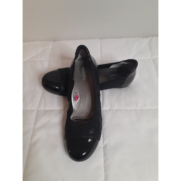 Ross Hommerson Ronnie Black Crackle Leather Ballet Flats Size 9 M - Picture 1 of 7